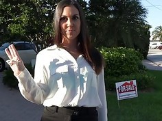 Flirty real estate agent fucks her client to make the sale