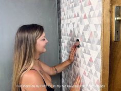 French amateur blonde amanda dickted sucks big cock at gloryhole - deep throat sloppy blowjob