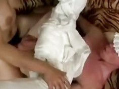 MILF wears her strapon to destroy a diapers pervs ass