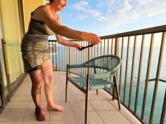 Hot milf in stockings suspenders fucks in waikiki hotel shower - slow mo 4k