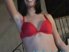 Teen Student stripteases and dances for me
