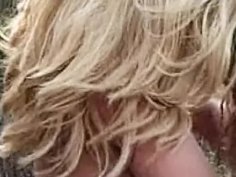 Hot french blonde gets hard anal fuck in nature - big dick action